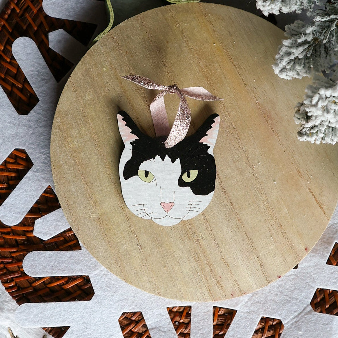 Black & White Cat Ornament