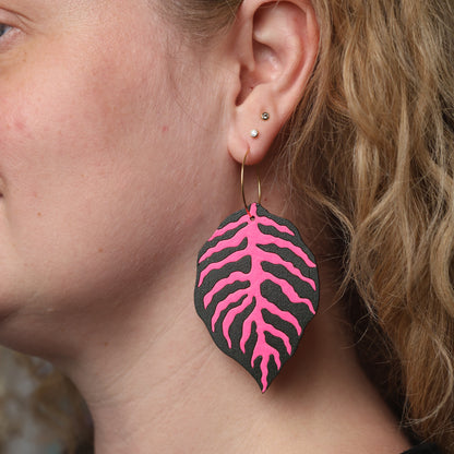 Blood Leaf Hoops