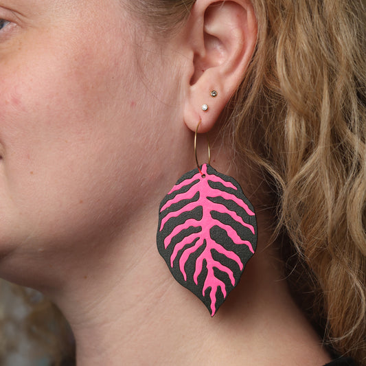 Blood Leaf Hoops