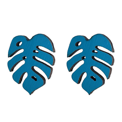 Monstera Stud Earrings - 4 Colors Available