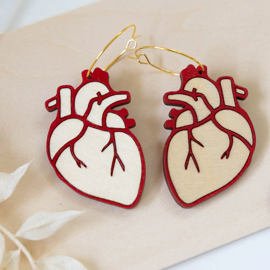 Anatomical Heart Wood Hoops