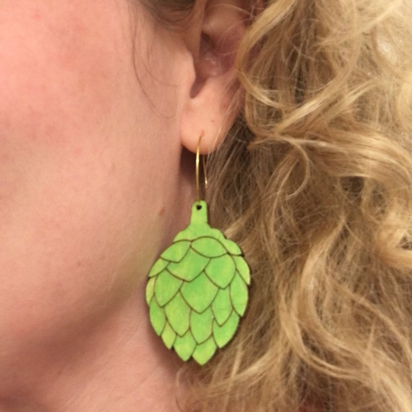 Girl wearing Artichoke Hoops Earrings