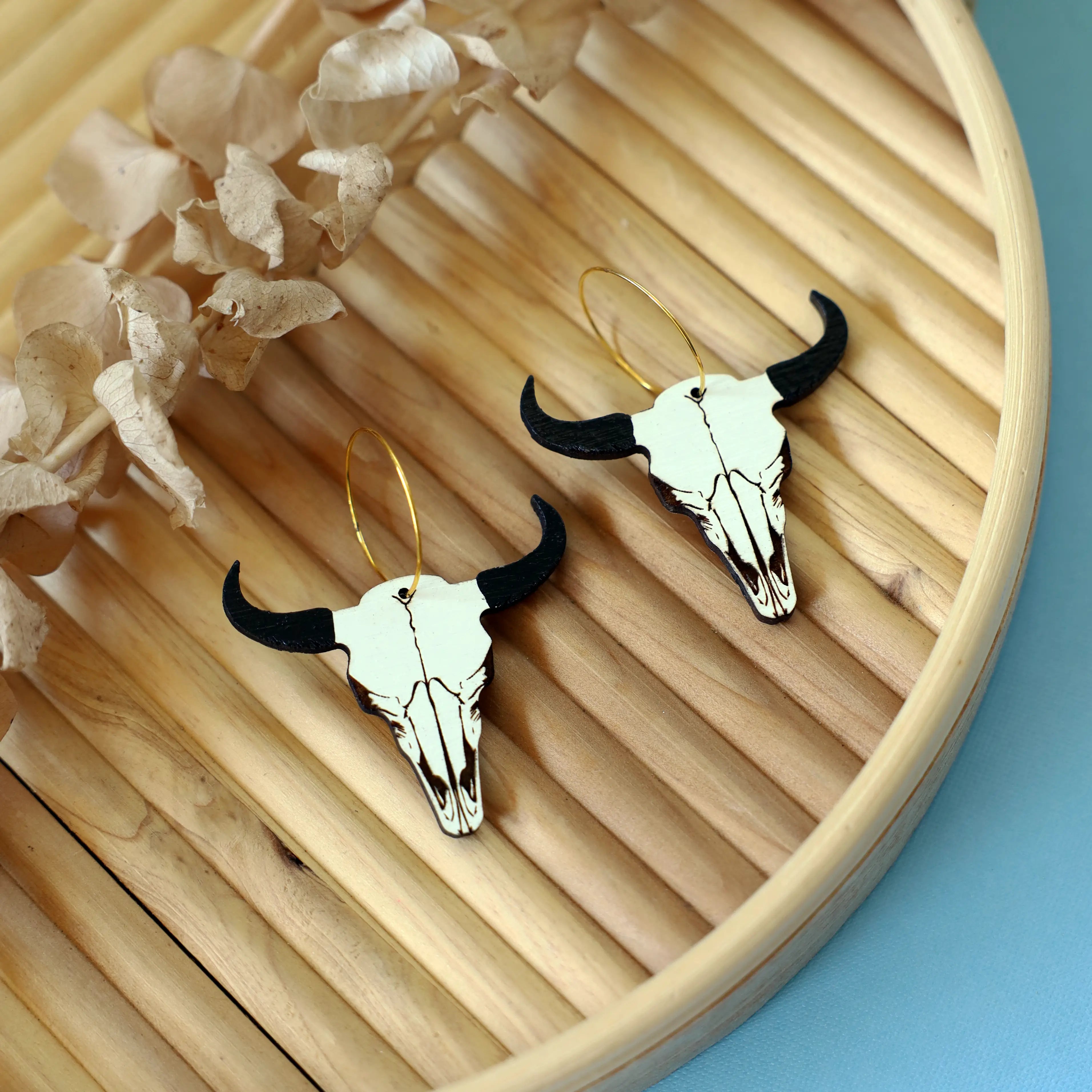 Bison Skull Earrings