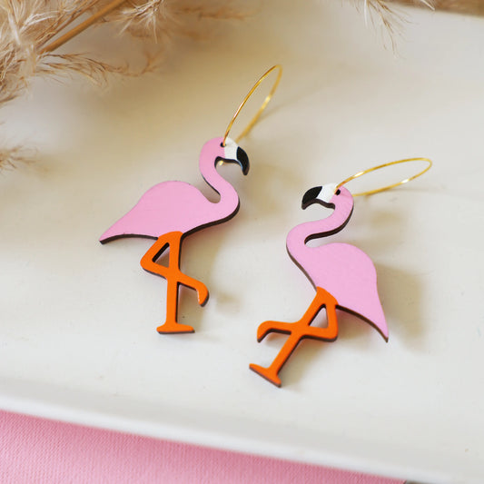 Pink Pastel Flamingo Hoops
