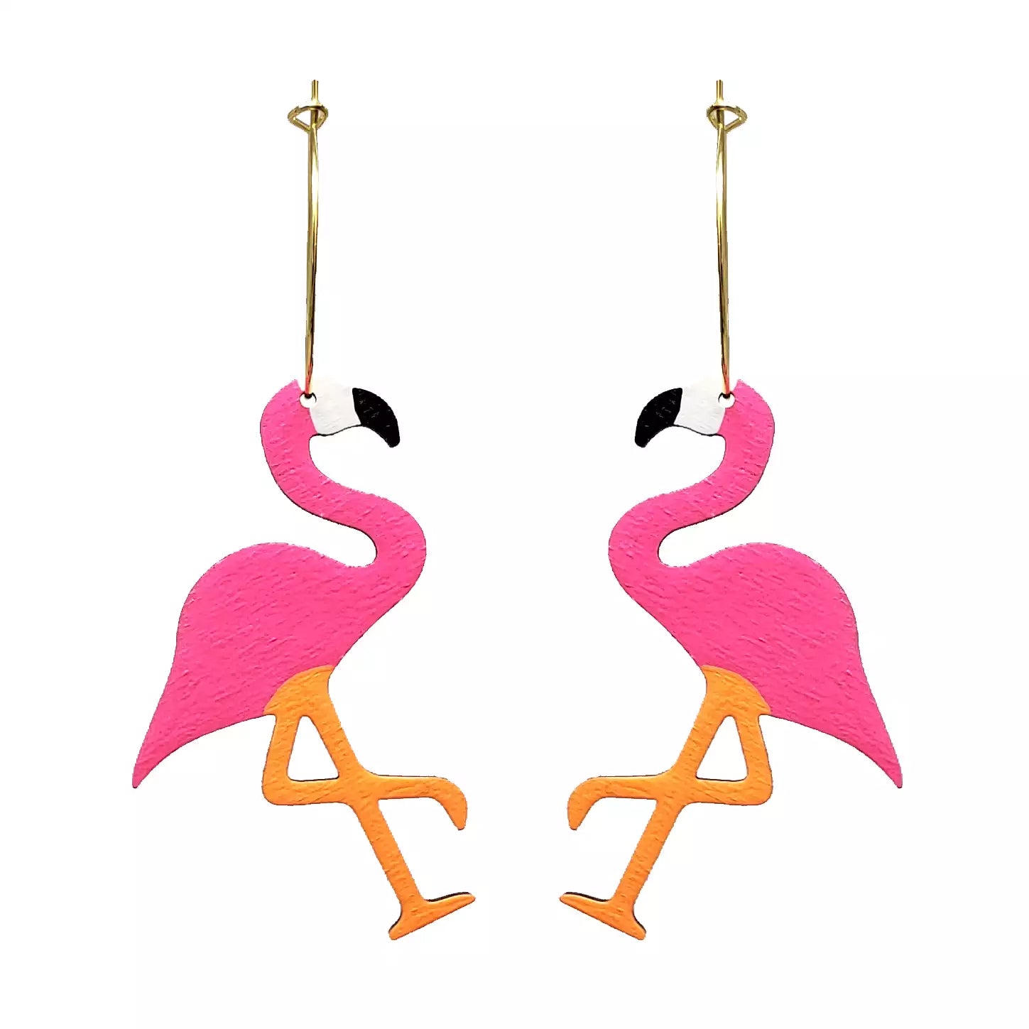 Neon Pink Flamingo Hoops