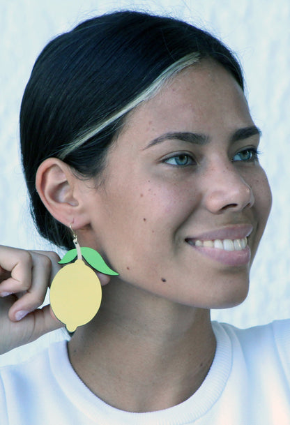 Girl wearing Lemon Earrings