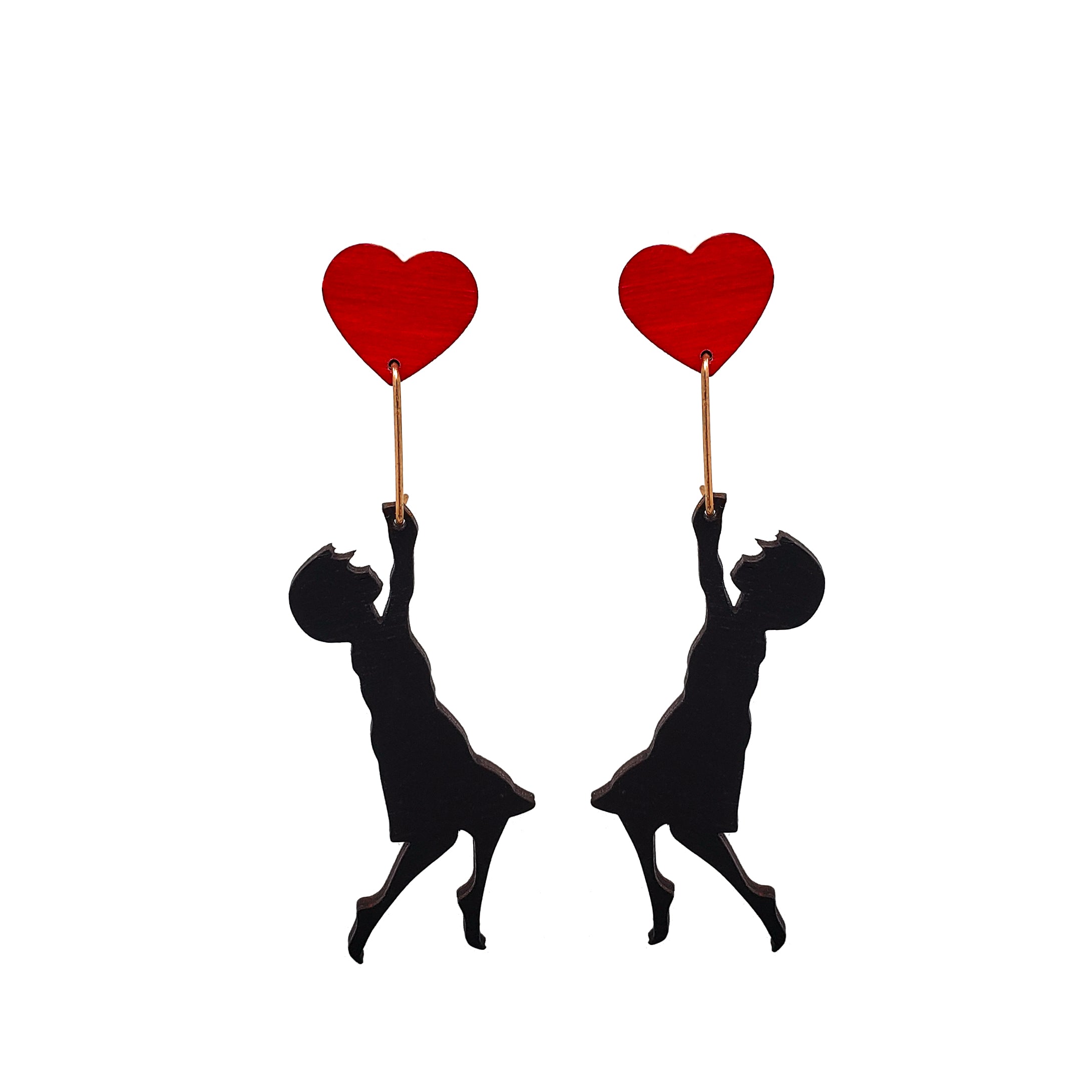 Girl with Balloon Dangle Earrings
