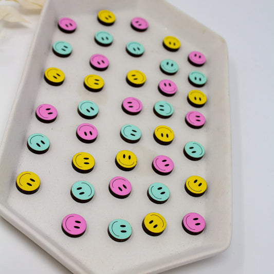 Happy Face Studs - 3 Colors Available
