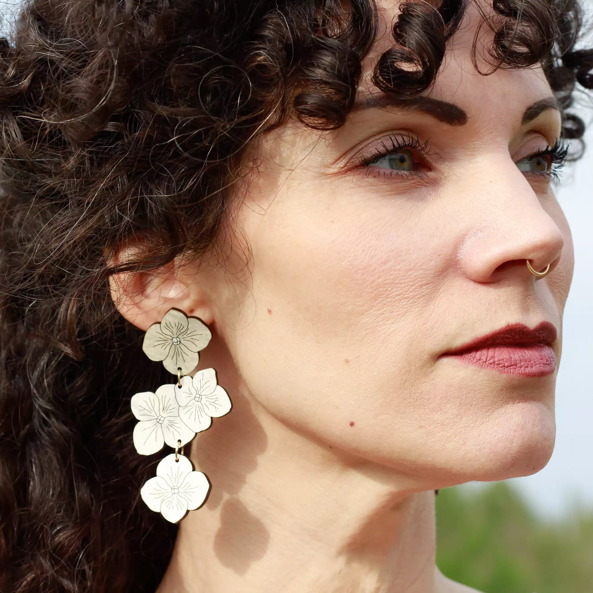 Hydrangea Statement Earrings White LE CHIC MIAMI