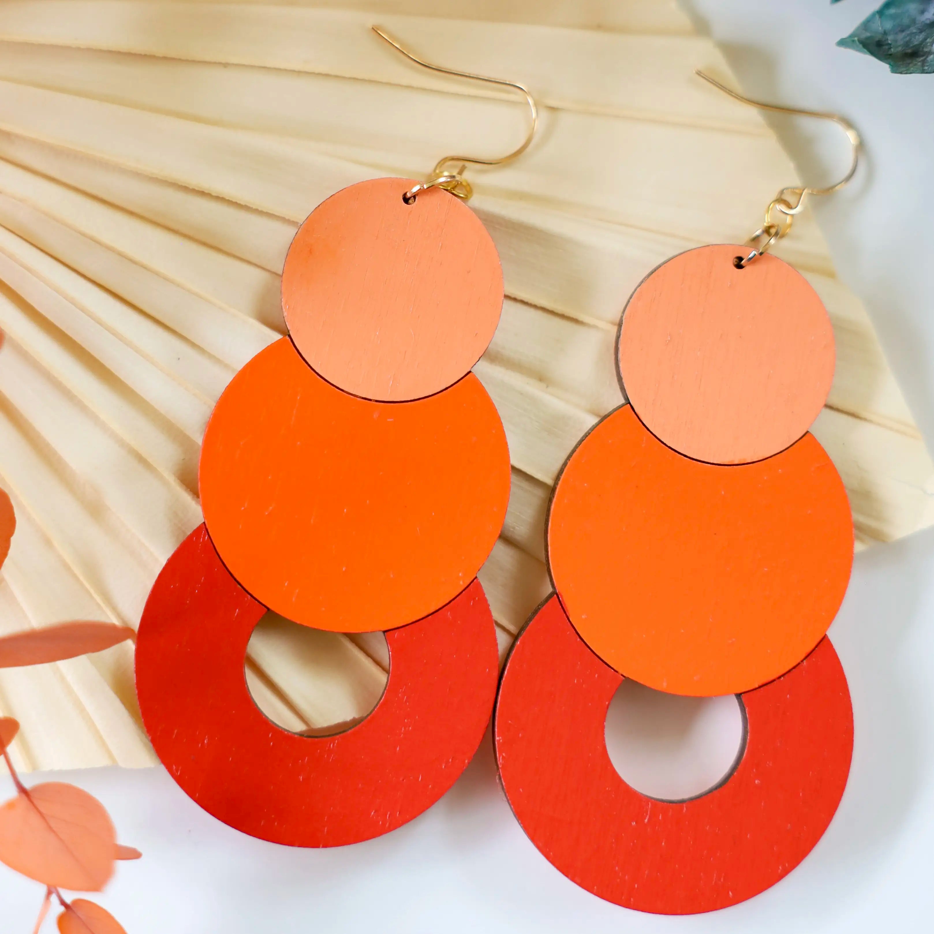 Jen Orange Dangle Earrings