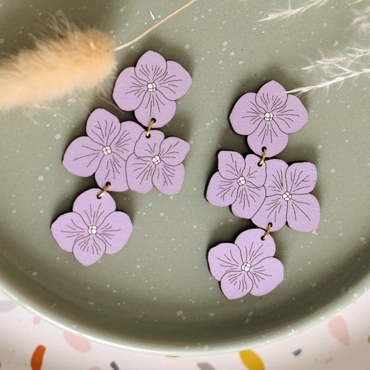 Lavender Hydrangea Statement Earrings