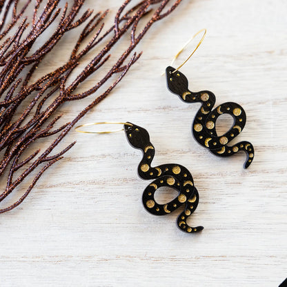 Moon Phases Snake Hoops