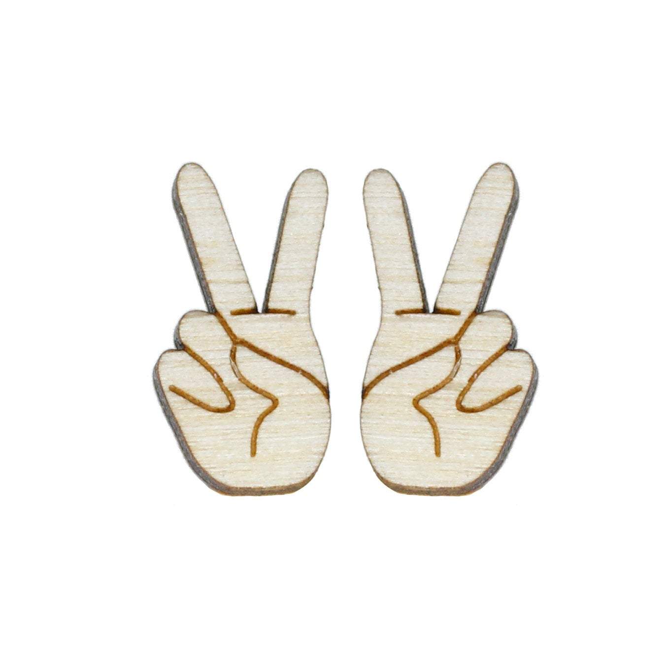 Peace Sign Stud Earrings