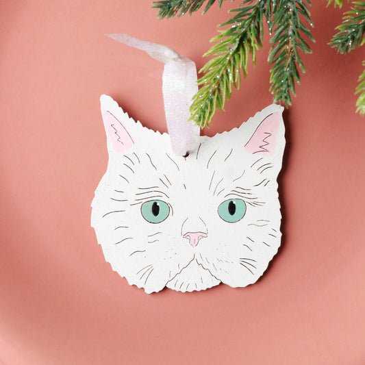 White Persian Cat Ornament