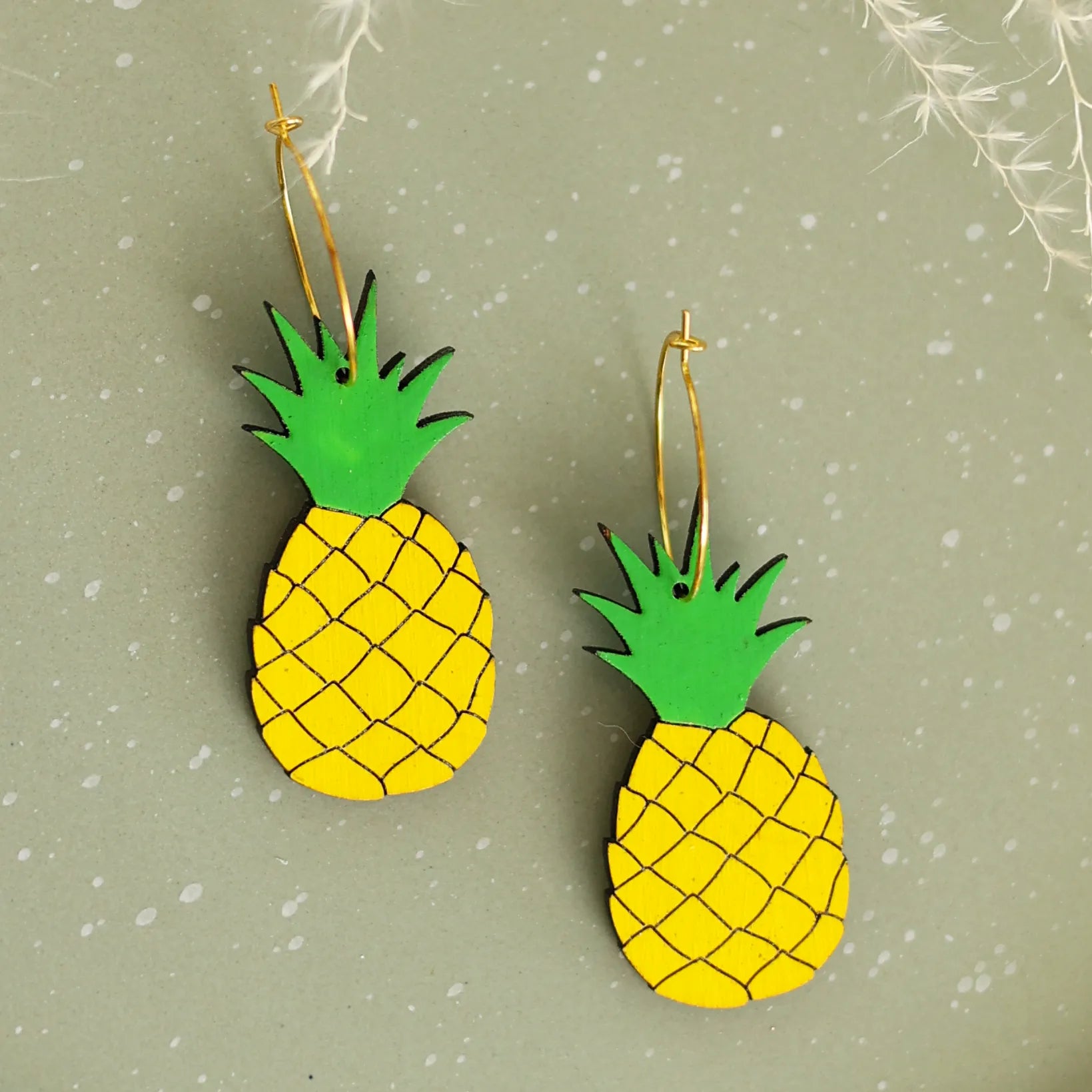 Pineapple Hoop Earrings