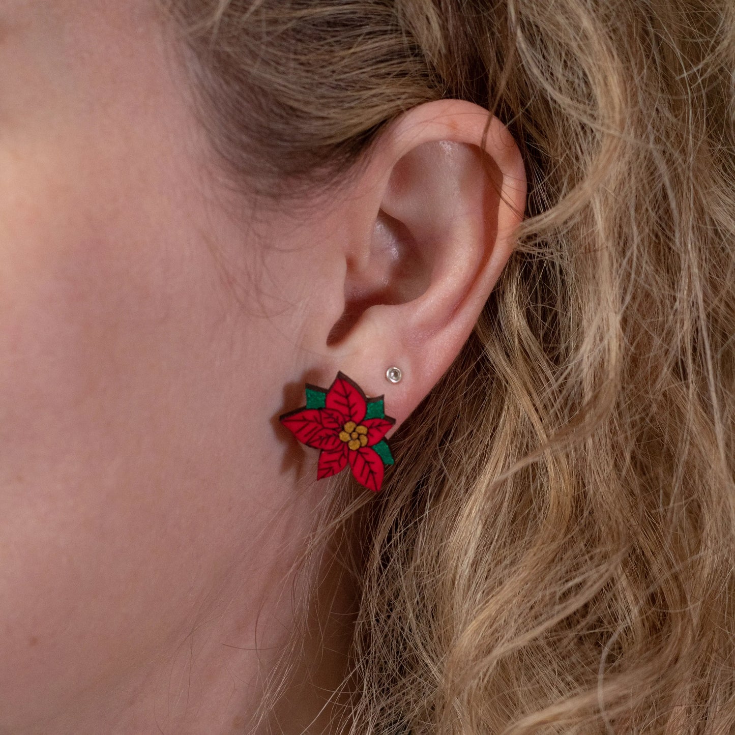 Poinsettia Studs