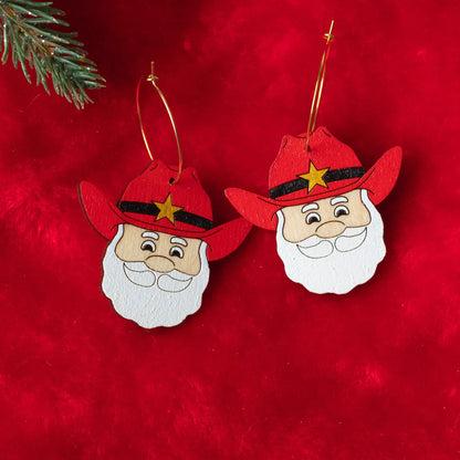 Cowboy Santa Hoops