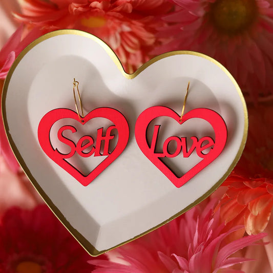 Self Love Heart Hoops