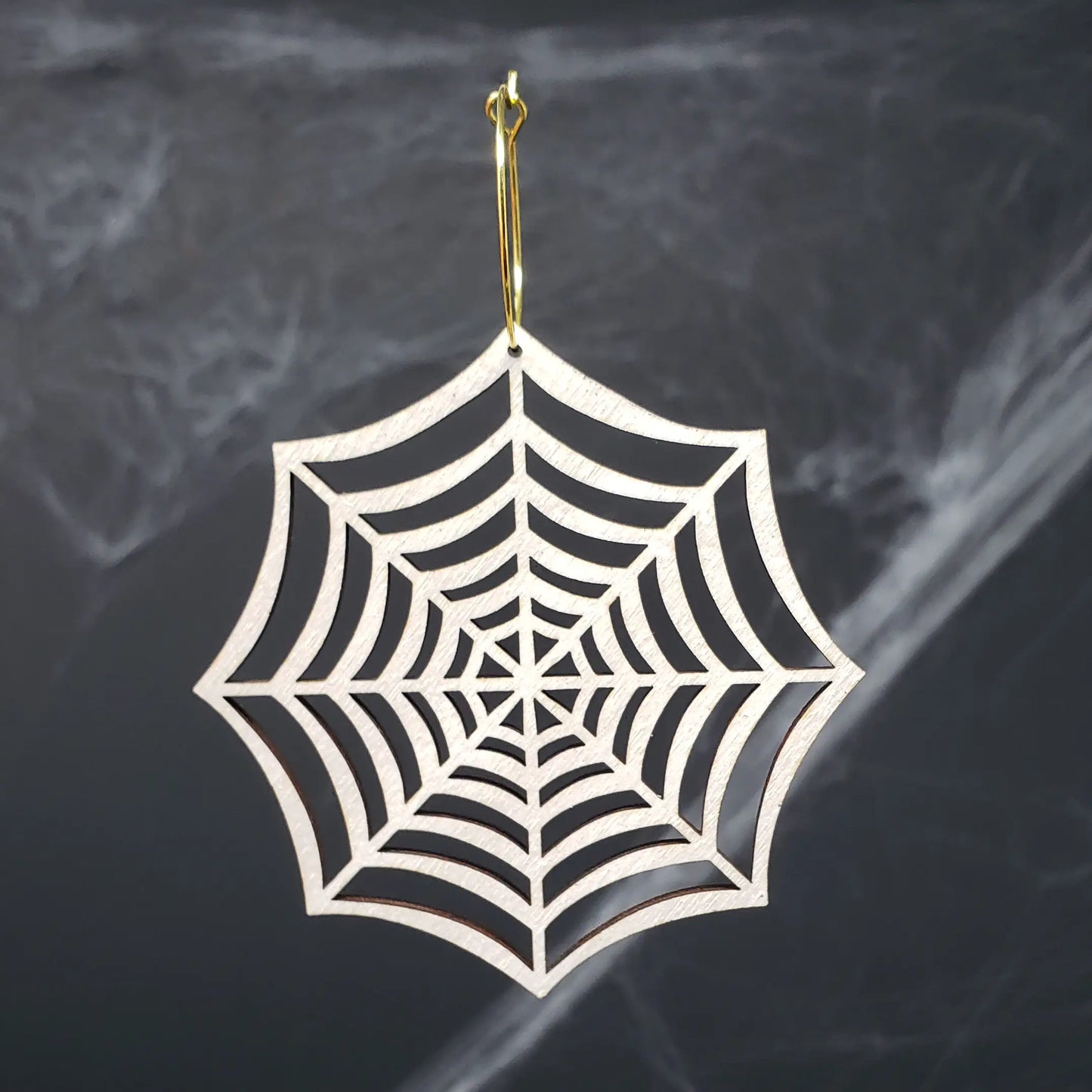 Iridescent Spider Web Hoops