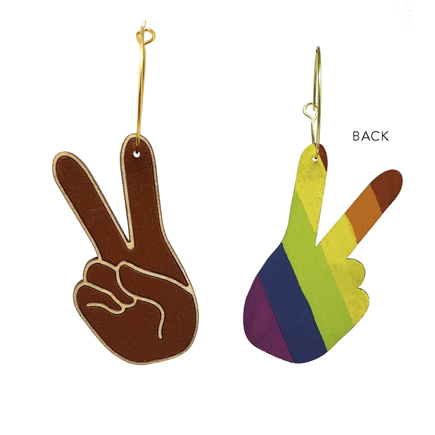 Black Peace Sign Pride Hand Hoops